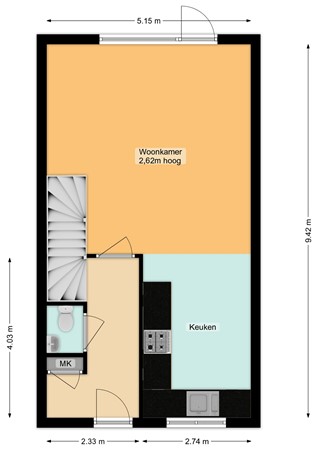 Floorplan - Vermeerstraat 48, 2525 VM The Hague